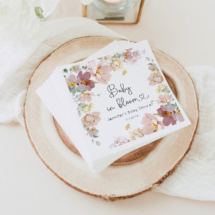 Wildflowers baby in bloom baby shower napkins