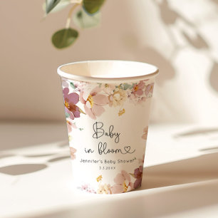 Wildflowers baby in bloom baby shower paper cups