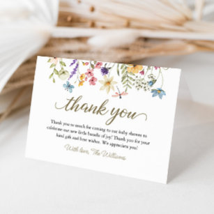 Wildflowers Baby In Bloom Baby Shower Thank You Card