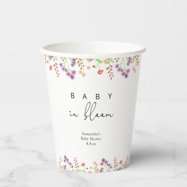 Wildflowers - Baby in bloom Paper Cups (Front)