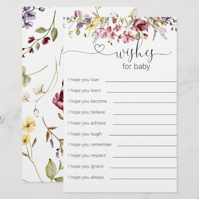 Wildflowers Baby In Bloom Wishes For Baby (Front/Back)
