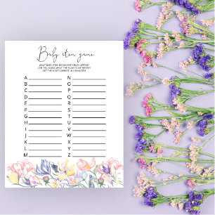 Wildflowers Baby Item Game Baby Shower Game