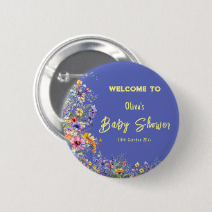 Wildflowers Baby Shower Button