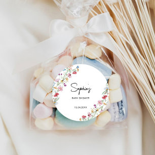 Wildflowers Baby shower Classic Round Sticker