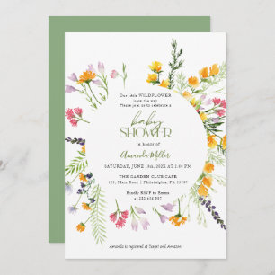 Wildflowers Baby Shower floral elegant invitation
