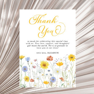 Wildflowers Baby Shower Floral Thank You Card
