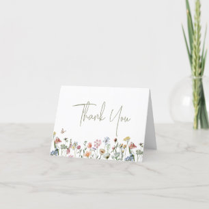 Wildflowers Baby Shower Folded Thank You Card