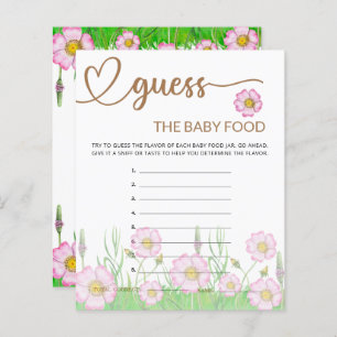 Wildflowers Baby Shower Guess the Baby Food Card