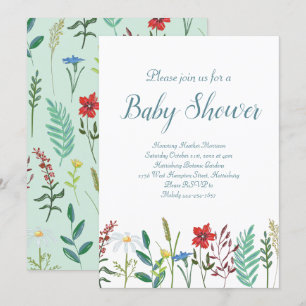 Wildflowers Baby Shower Invitation
