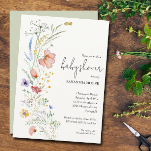 Wildflowers Baby Shower Invitations