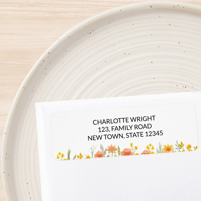 Wildflowers Baby Shower Return Address Label (Creator Uploaded)