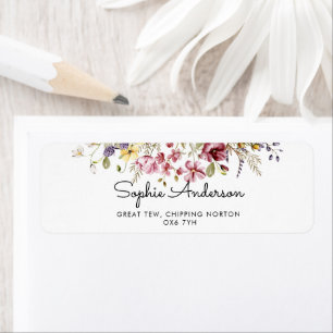 Wildflowers Baby Shower Return Address Label