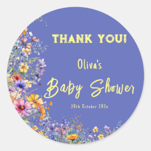 Wildflowers Baby Shower Sticker