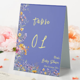 Wildflowers Baby Shower Table Numbers