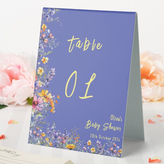 Wildflowers Baby Shower Table Numbers (In SItu (Wedding))