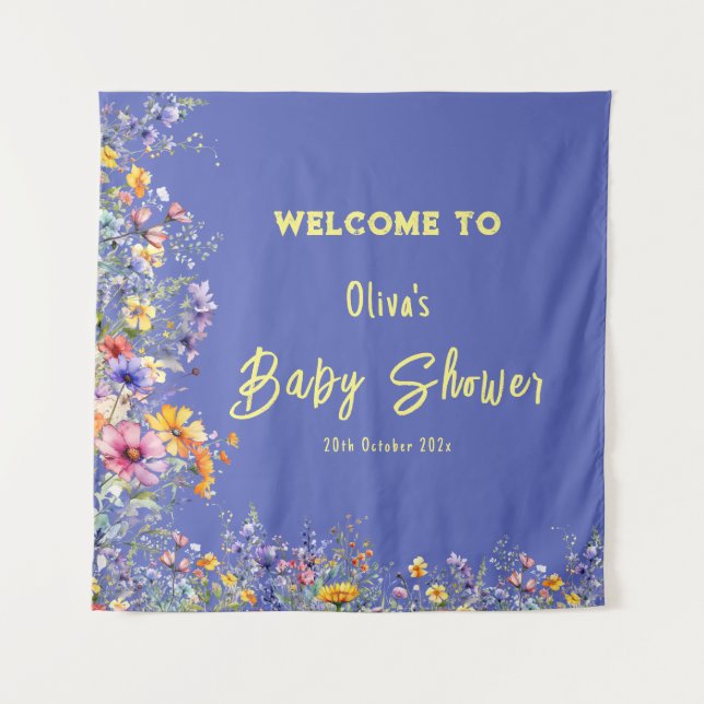 Wildflowers Baby Shower Tapestry (Front)