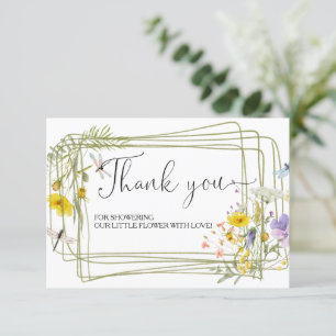 Wildflowers Baby Shower Thank You Card