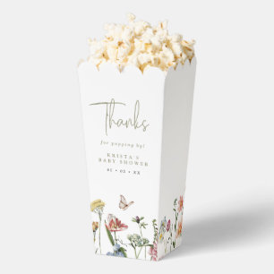 Wildflowers Baby Shower Thank You Popcorn Favour Box