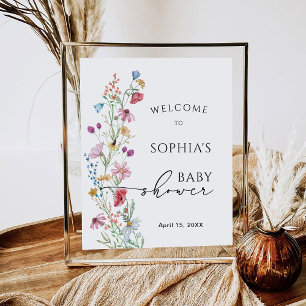 Wildflowers Baby Shower Welcome  Poster