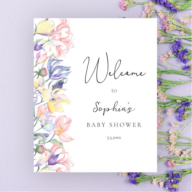 Wildflowers baby shower welcome poster (Creator Uploaded)