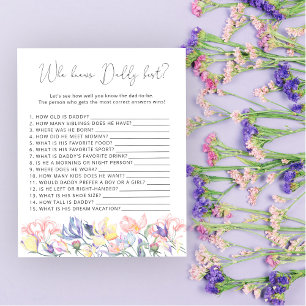 Wildflowers baby shower Who knows daddy best game