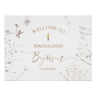 wildflowers Baby's Baptism sign