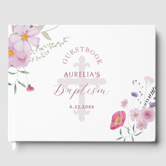 Wildflowers Baptism Guest Book (Front)