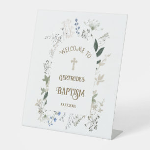wildflowers Baptism welcome sign