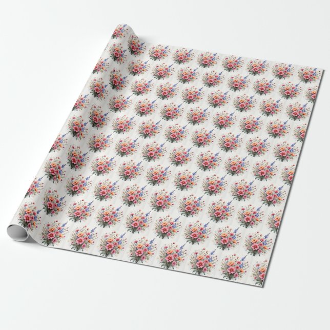Wildflowers Beautiful Modern Luxury Collection Wrapping Paper (Unrolled)
