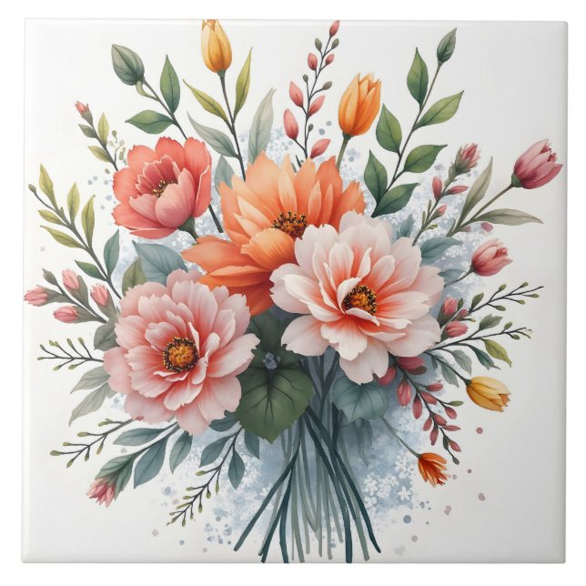 Wildflowers Beautiful Popular Luxury Collection Ceramic Tile (Front)