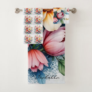 Wildflowers Beautiful Trendy Luxury Collection Bath Towel Set