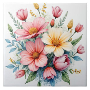 Wildflowers Beautiful Trendy Luxury Collection Ceramic Tile