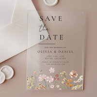 Wildflowers Beige Boho Save the Date Minimalist