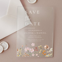 Wildflowers Beige Boho Save the Date Minimalist