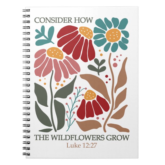 Wildflowers Bible Verse  Notebook (Front)