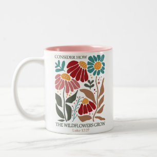 Wildflowers Bible Verse Two-Tone Coffee Mug