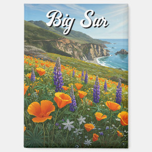 Wildflowers Big Sur California Travel Magnet