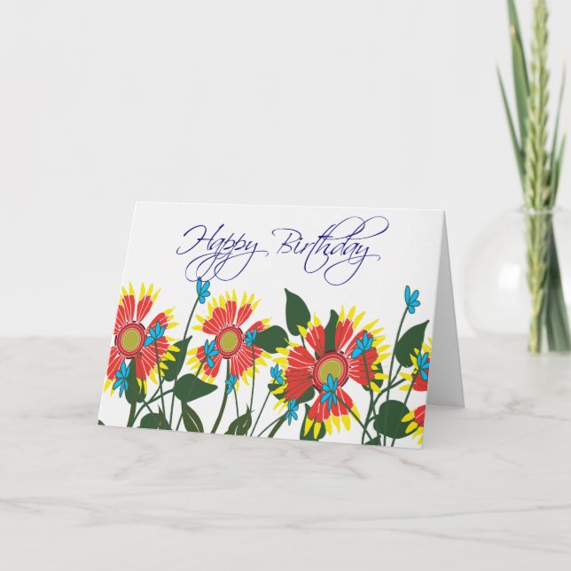 Wildflowers Birthday Card (Front)