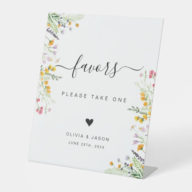 Wildflowers Birthday Favours Sign (Front)