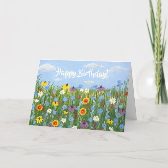 Wildflowers Birthday Greeting Card (Front)
