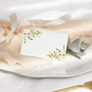 Wildflowers blank wedding place cards