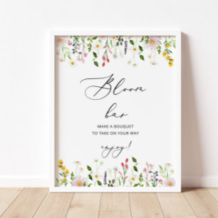 Wildflowers bloom bar. Floral bar Poster