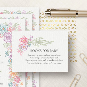 Wildflowers Bloom Floral Books Baby Shower Enclosure Card