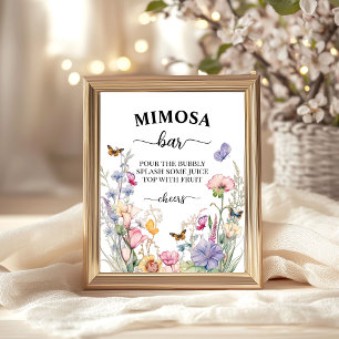 Wildflowers Bloom 'Mimosa Bar' Bridal Shower Poster