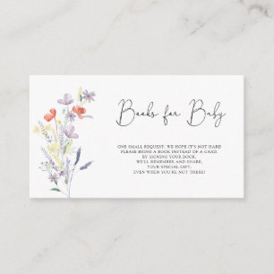 Wildflowers boho books for baby ticket enclosure card