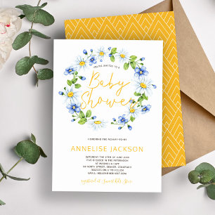 Wildflowers boho botanical baby shower invitation