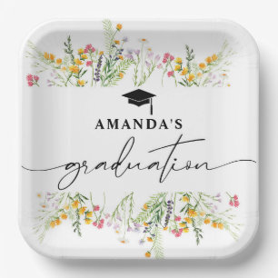 Wildflowers Boho Graduation Party Paper Plate