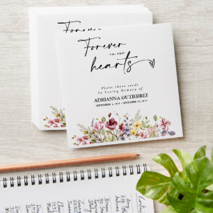 Wildflowers Boho Memorial Funeral Seed Packet Envelope