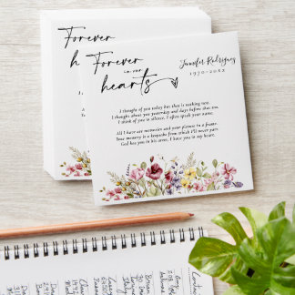 Wildflowers Boho Memorial Funeral Seed Packet Envelope