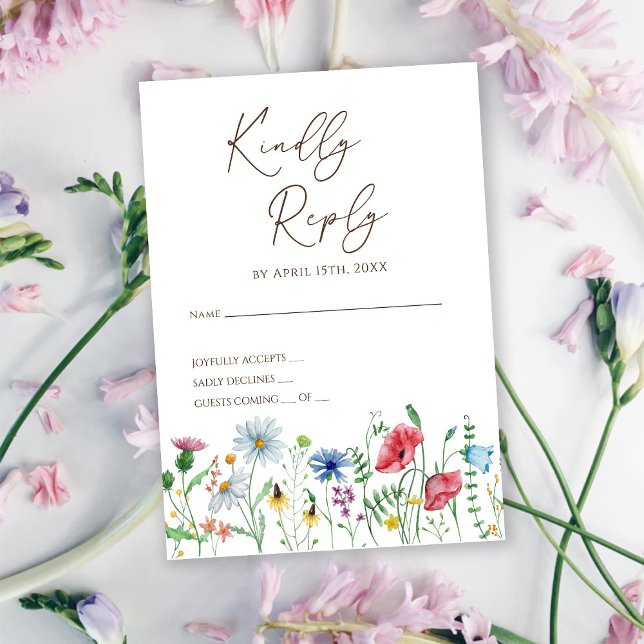 Wildflowers Boho Wedding RSVP Card (Creator Uploaded)